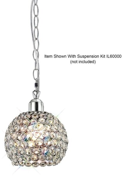 IL60004 Kudo Chrome And Crystal Non-Electric Pendant