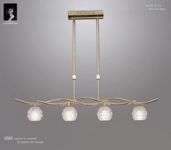 M0082PB Dali 4 Light Polished Brass Ceiling Pendant Light