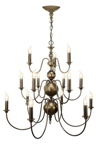 David Hunt Lighting FLE1531 Flemish 15 Light Matt Bronze Ceiling Pendant