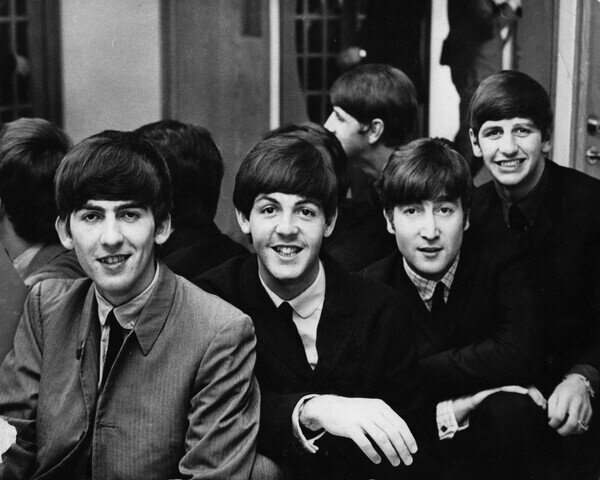 Photography GEORGE HARRISON, PAUL McCartney, JOHN LENNON and RINGO STARR, London, UK, 1963