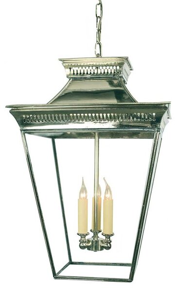 Pagoda N492A Large Solid Brass Nickel Plated Lantern