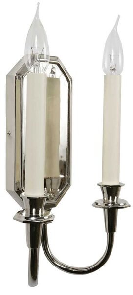 Valerie N829 Traditional Solid Brass Nickel Plated 2 Light Wall Light
