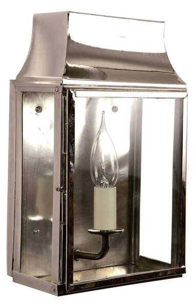 Strathmore N462 Solid Brass Nickel Plated 1 Light Exterior Wall Lantern
