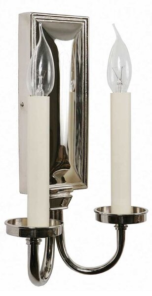 Georgian N825 Traditional Solid Brass Nickel Plated 2 Light Wall Light