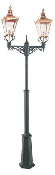 Norlys CS6-COPPER Chelsea Twin Lamp Post Copper with Clear Lens