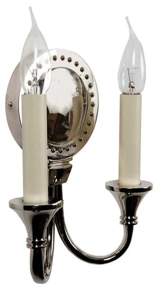 Opera N823 Solid Brass Nickel Plated Traditional 2 Light Wall Light