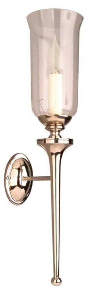 Grosvenor N721G Solid Brass Nickel Plated 1 Light Wall Light With Glass
