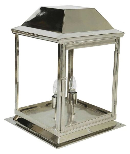 Strathmore N464B Traditional Solid Brass Nickel Plated Exterior Medium Gate Lantern