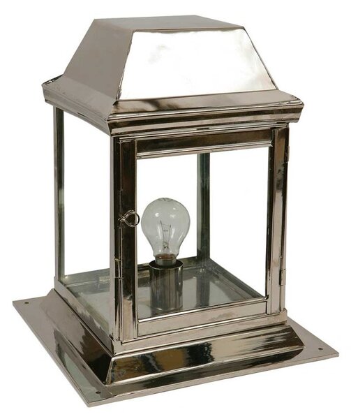 Strathmore N464 Solid Brass Nickel Plated Exterior Gate Lantern