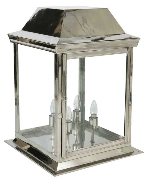 Strathmore N464A Solid Brass Nickel Plated 4 Light Exterior Large Gate Lantern