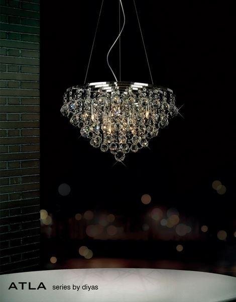 IL30015 Atla 8 Light Polished Chrome Ceiling Pendant