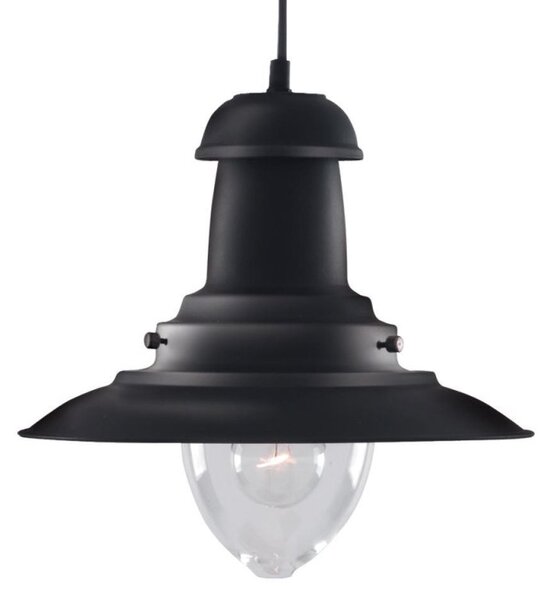 Searchlight 4301BK Fisherman pendant Light, Black Lantern