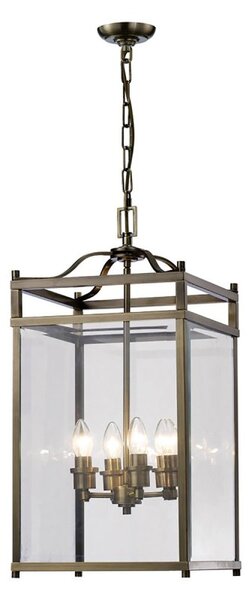 IL31113 Aston 4 Light Antique Brass Ceiling Lantern