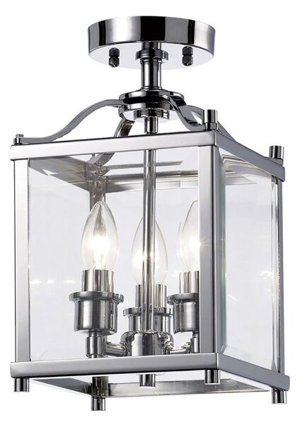 IL31100 Aston 3 Light Chrome Ceiling Lantern