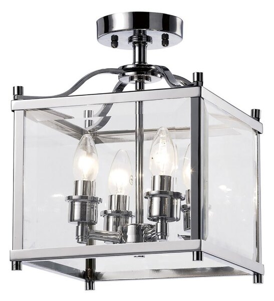 IL31101 Aston 4 Light Chrome Ceiling Lantern