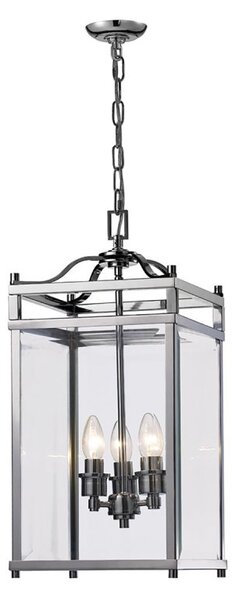 IL31102 Aston 3 Light Chrome Ceiling Lantern