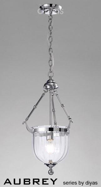 IL31071 Aubrey 1 Light Polished Chrome Ceiling Pendant