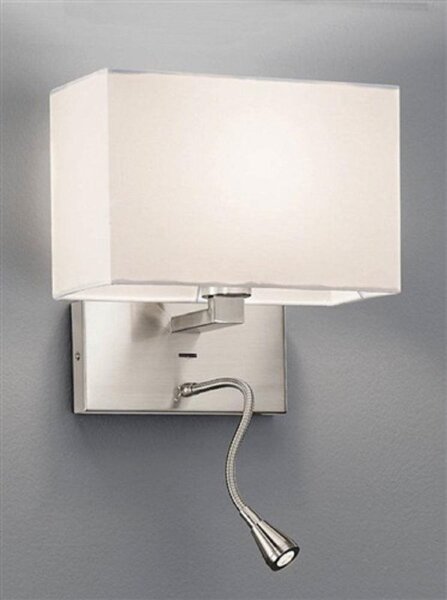 W046/9892 Satin Nickel 2 Light Adjustable Wall Light