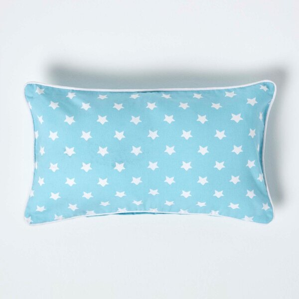 Homescapes Cotton Blue Stars Rectangular Cushion Cover, 30 x 50 cm