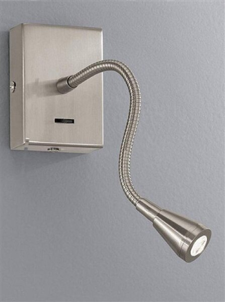 W044 Satin Nickel LED Adjustable Reading Wall Light