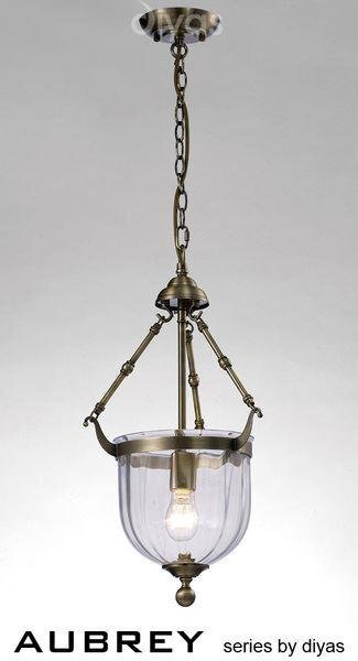 IL31075 Aubrey 1 Light Antique Brass Ceiling Pendant