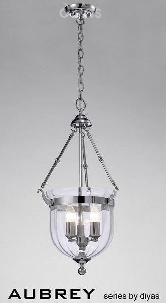 IL31072 Aubrey 3 Light Polished Chrome Ceiling Pendant