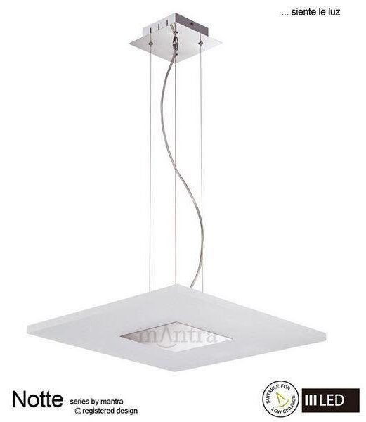 M8120 Notte LED 1 Light Square Ceiling Pendant in Chrome