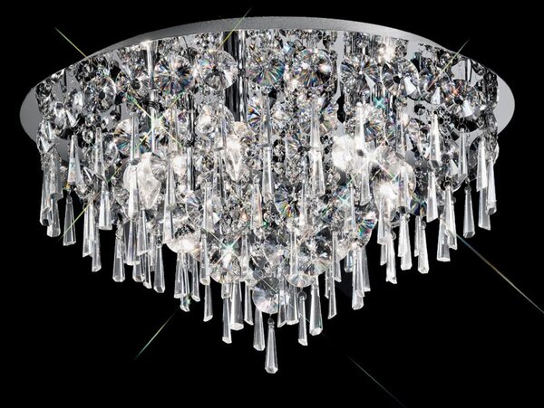 Franklite CF5720 Round 5 Light Crystal Bathroom Flush Ceiling Light