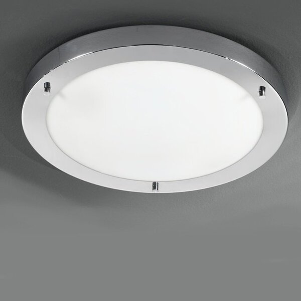 Franklite CF5682 2 Light Chrome & Glass Flush Bathroom Ceiling Light