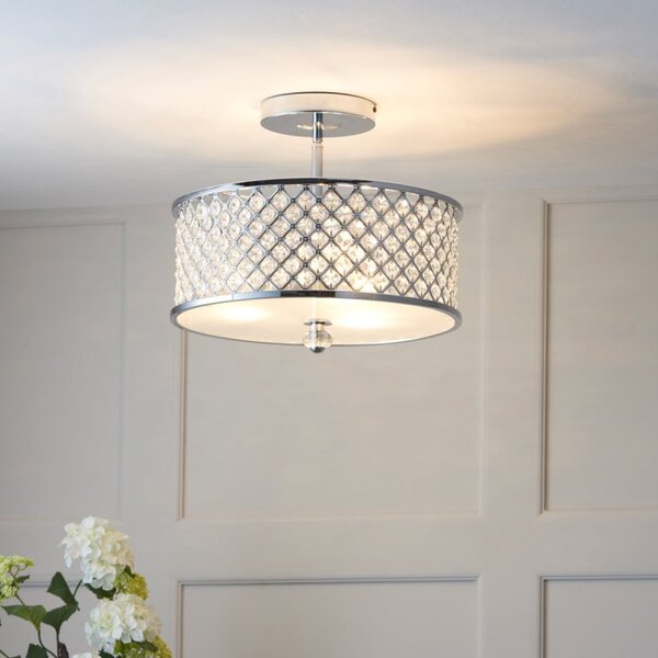 Endon HUDSON-3CH 3 Light Diamond Chrome & Crystal Ceiling Light