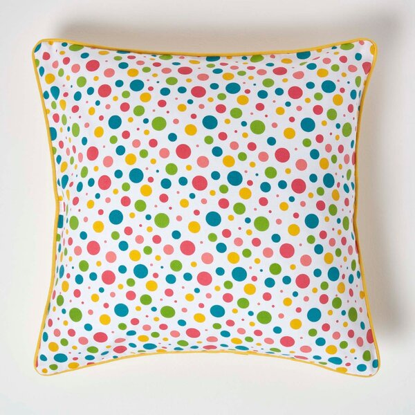 Homescapes Cotton Multi Colour Polka Dots Cushion Cover, 45 x 45 cm