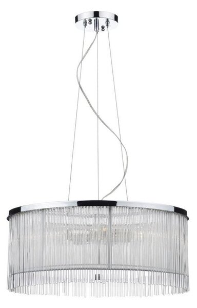 Dar JAP032 Japan 3 Light Tiered Chrome and Glass Pendant