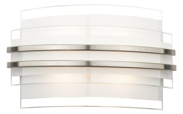 Dar SEC072 Sector LED Small Contemporary Wall Light Opal Glass