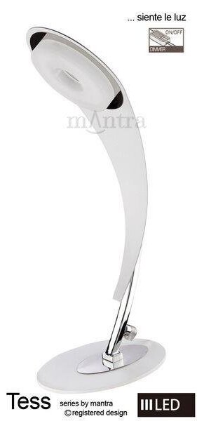 M8152 Tess LED 1 Light Table Lamp in White and Chrome