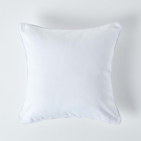 Homescapes Cotton Plain Off White Cushion Cover, 30 x 30 cm