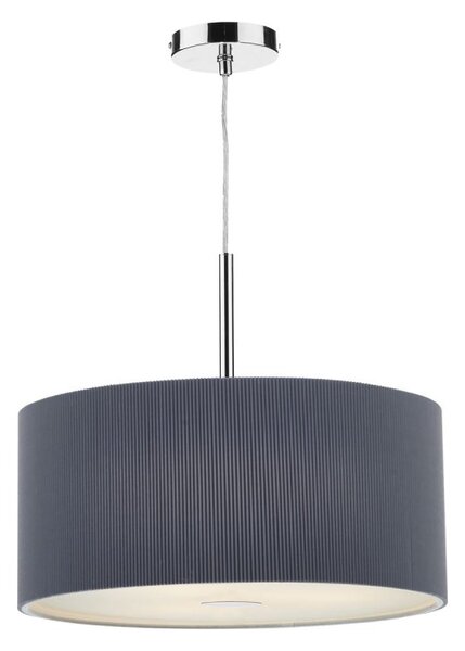 Dar ZAR1739 Zaragoza 60cm Grey 3 Light Modern Pendant Light