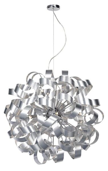 Dar RAW1250 Rawley 12 Light Aluminium Swirl Ceiling Pendant