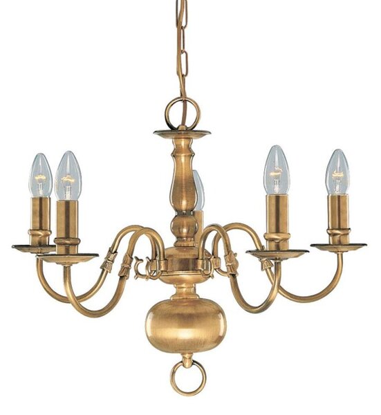 Searchlight 1019-5AB Flemish Antique Brass 5 Light Fitting