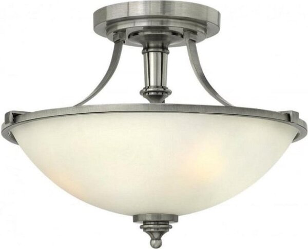 HK/TRUMAN/SF 3 Light Antique Nickel Semi Flush Ceiling Light