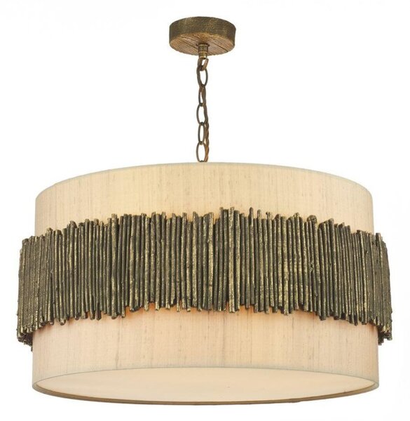 David Hunt Lighting David HuntWil0431 Willow 4 Light Gold Cocoa Ceiling Pendant Light