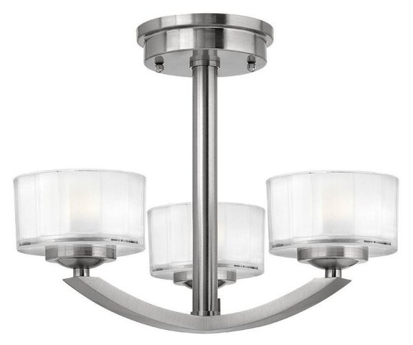 HK/MERIDIAN/SF 3 Light Brushed Nickel Semi Flush Light
