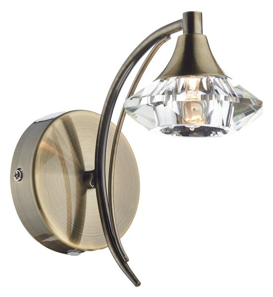Dar LUT0775 Luther Single Switched Wall Light - Antique Brass