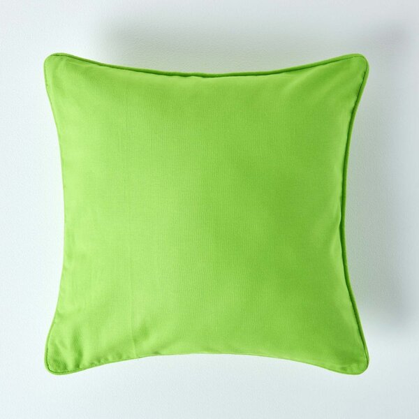 Homescapes Cotton Plain Green Cushion Cover, 30 x 30 cm