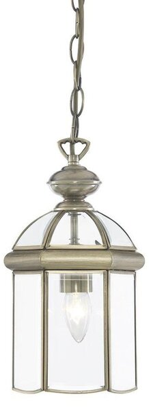 Searchlight 7131AB 1 Light Ceiling Lantern Light In Antique Brass
