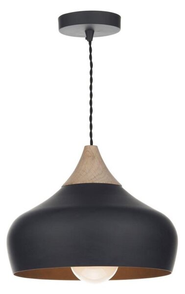 Dar GAU0122 Gaucho 1 Light Black Ceiling Pendant Light
