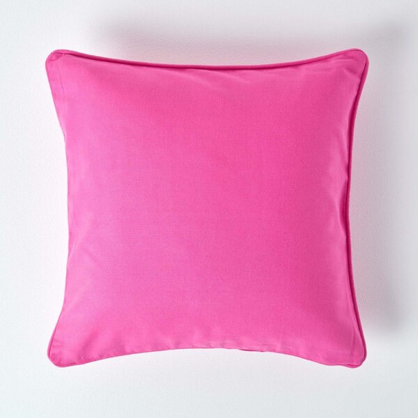 Homescapes Cotton Plain Cerise Cushion Cover, 30 x 30 cm