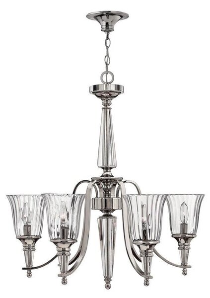 HK/CHANDON6 6 Light Stirling & Crystal Ribbed Chandelier