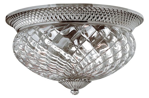HK-PLANT-F-L-PL 3 Light Polished Antique Nickel Flush Light