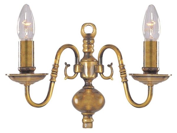 Searchlight 1019-2AB Flemish Antique Brass Wall Light