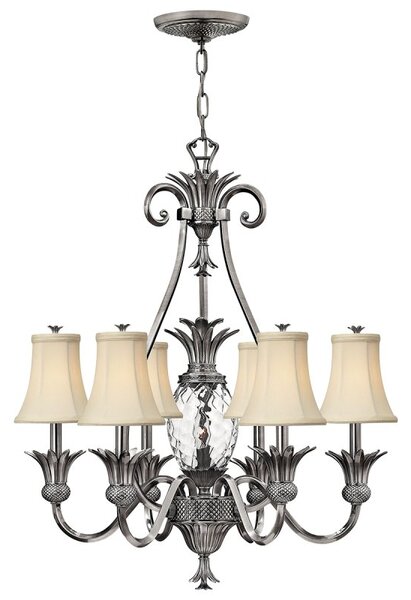 HK-PLANT7-PL 7 Light Polished Antique Nickel Chandelier